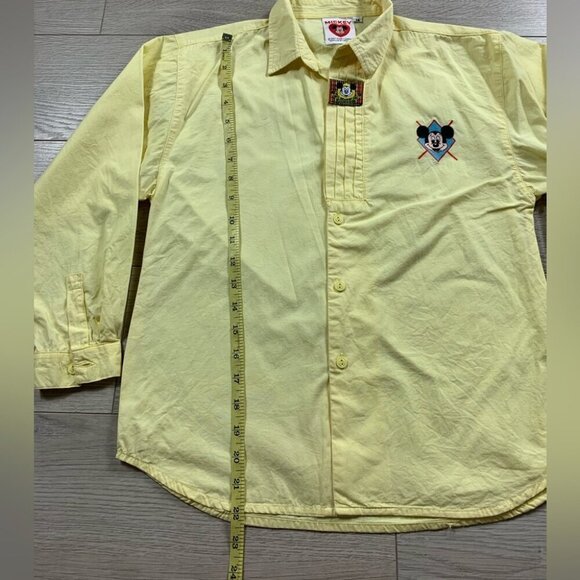 American Vintage Disney Mickey Mouse Yellow Kids Cotton Shirt - Picture 8 of 8
